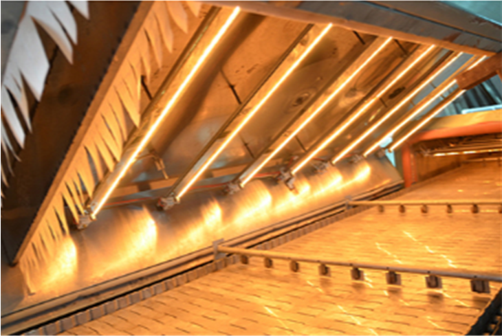 rapid heating IR emitter for steam oven